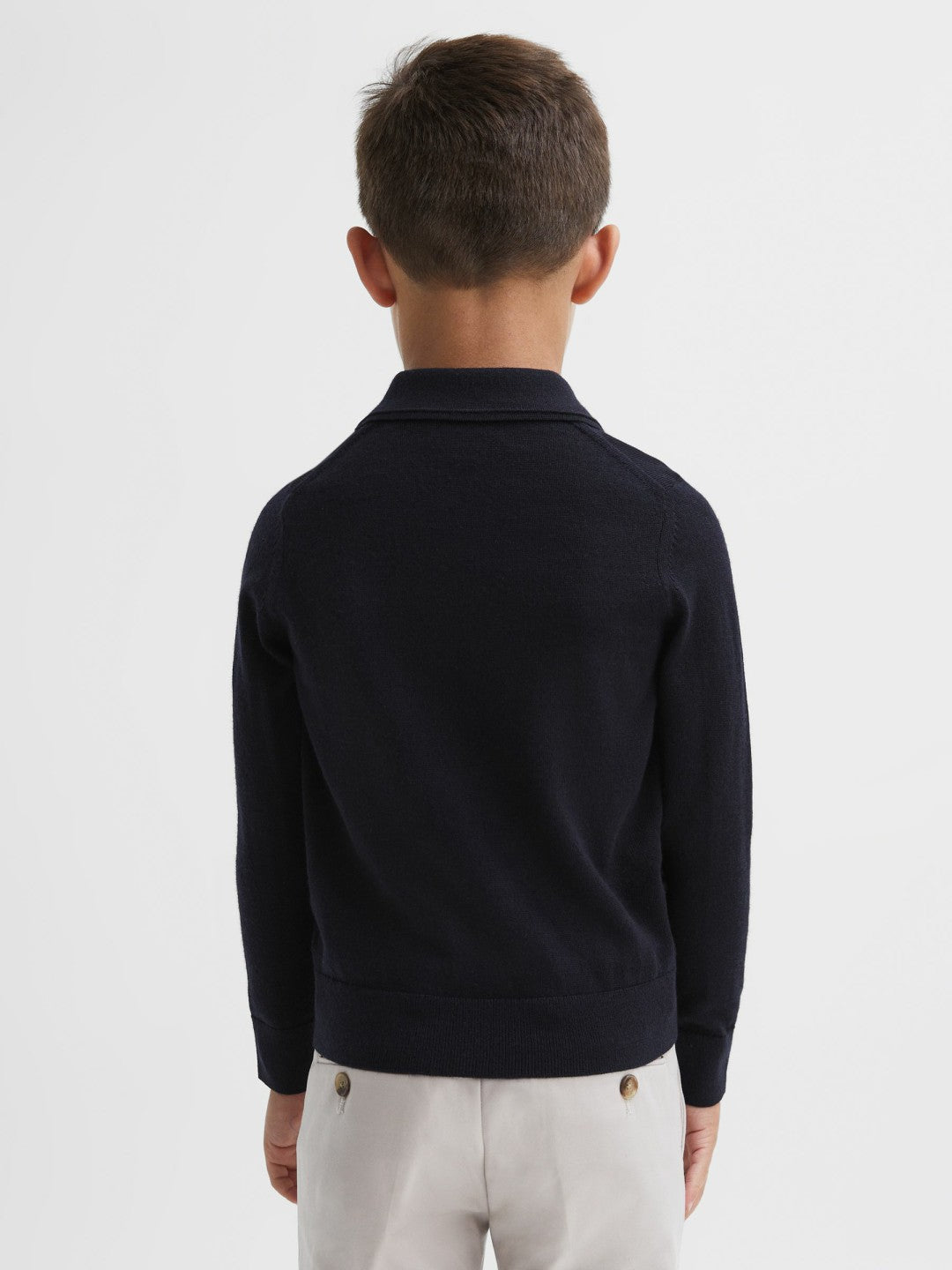 3-9 yrs Merino Wool Polo Shirt in Navy Children & Baby | Reiss