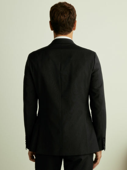 Double Breasted Tuxedo Slim Fit Jacket in Black Men | Reiss