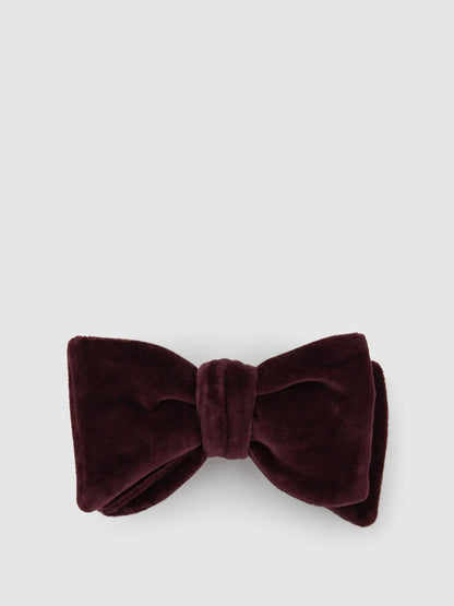 Velvet Bow Tie in Bordeaux Men | Reiss
