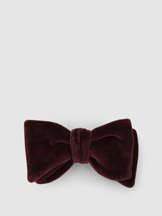 Velvet Bow Tie in Bordeaux Men | Reiss