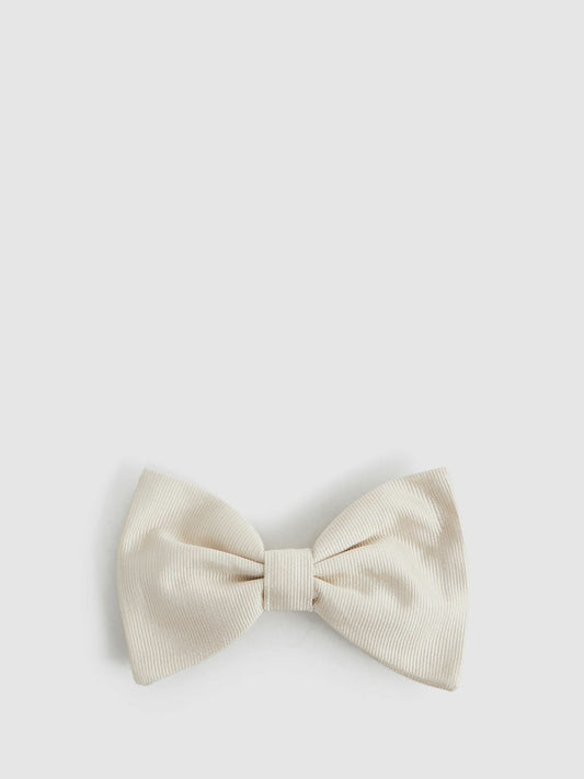 Grosgrain Silk Bow Tie in Ivory Men | Reiss