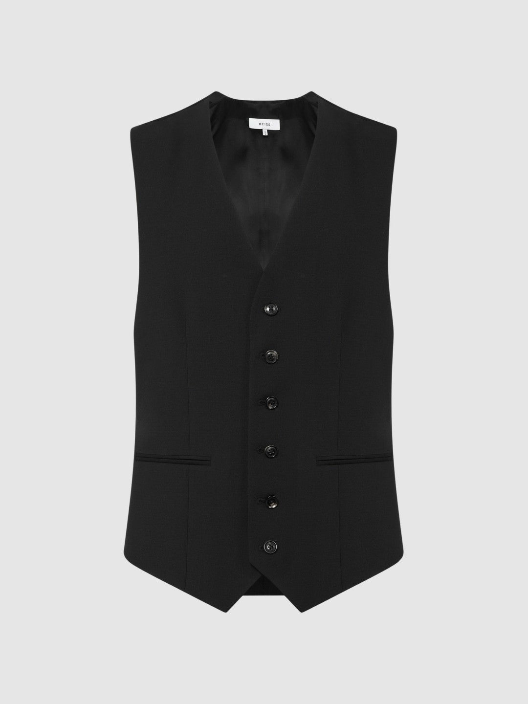 Modern Fit Travel Waistcoat in Black Men | Reiss