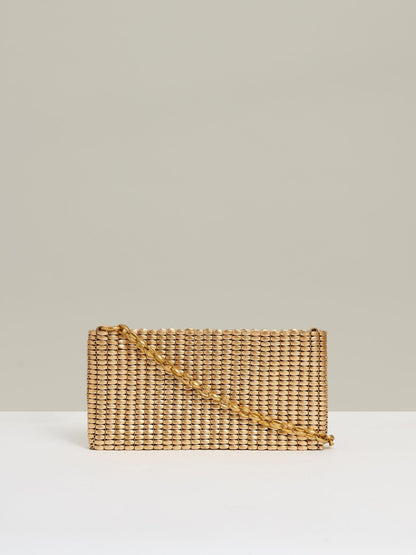 Beaded Removable Strap Shoulder Bag in Gold Women | Reiss