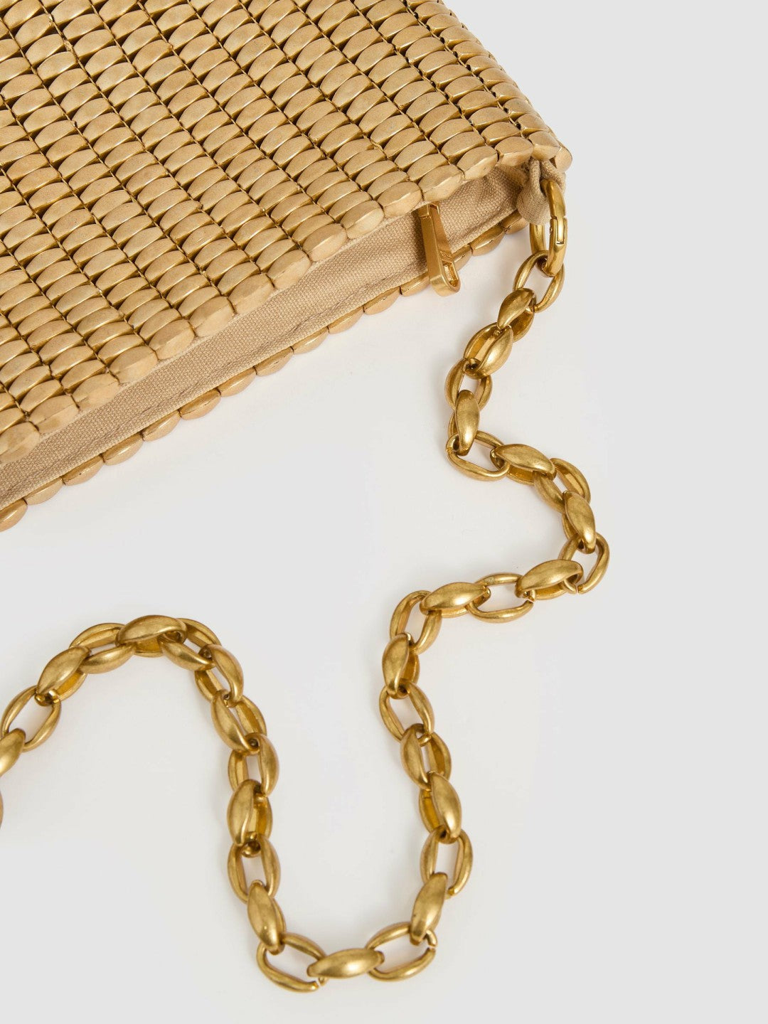 Beaded Removable Strap Shoulder Bag in Gold Women | Reiss