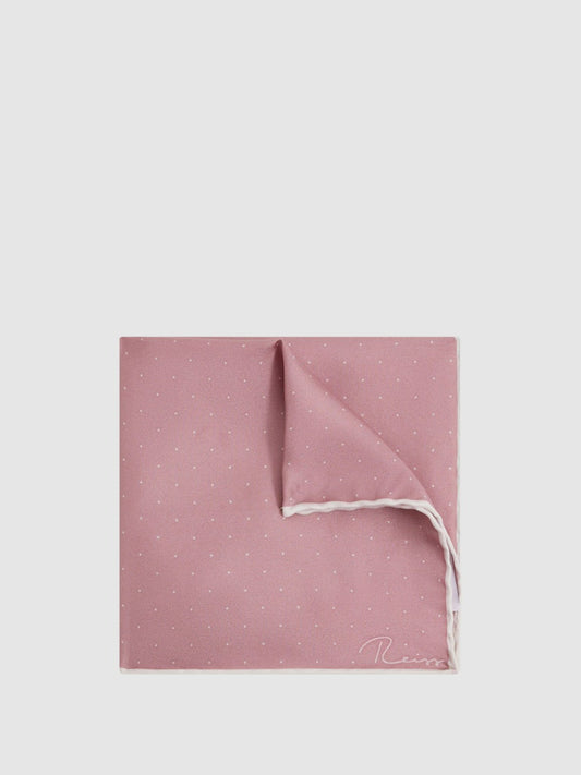 Polka Dot Silk Pocket Square in Pink Men | Reiss