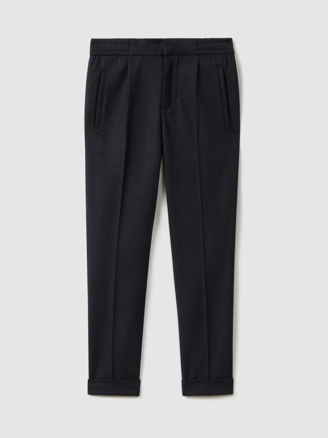 3-9 yrs Relaxed Elasticated Trousers with Turn-Ups in Navy Children & Baby | Reiss