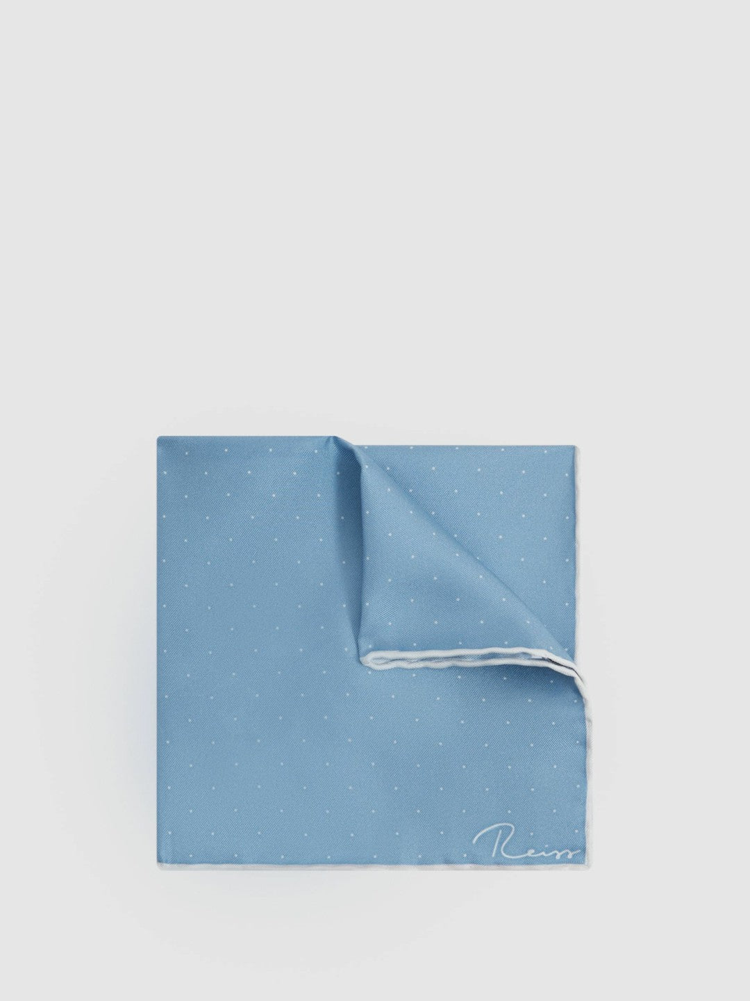 Polka Dot Silk Pocket Square in Blue Men | Reiss