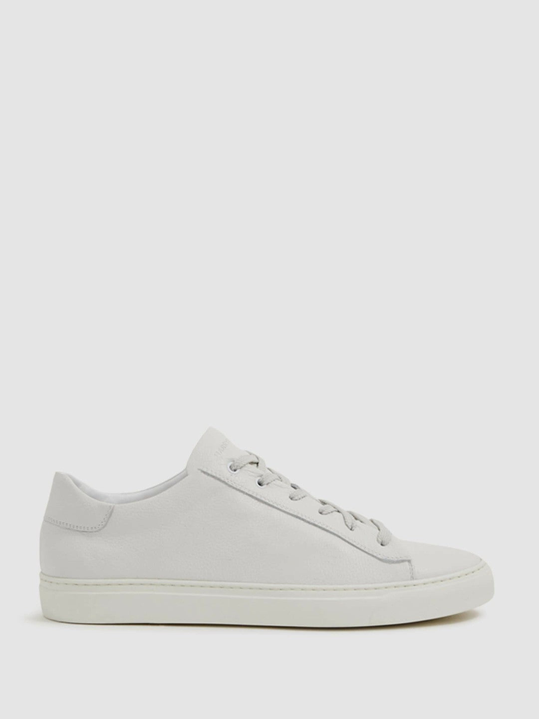 Harrys of London Grained Leather Trainers in White Men | Reiss