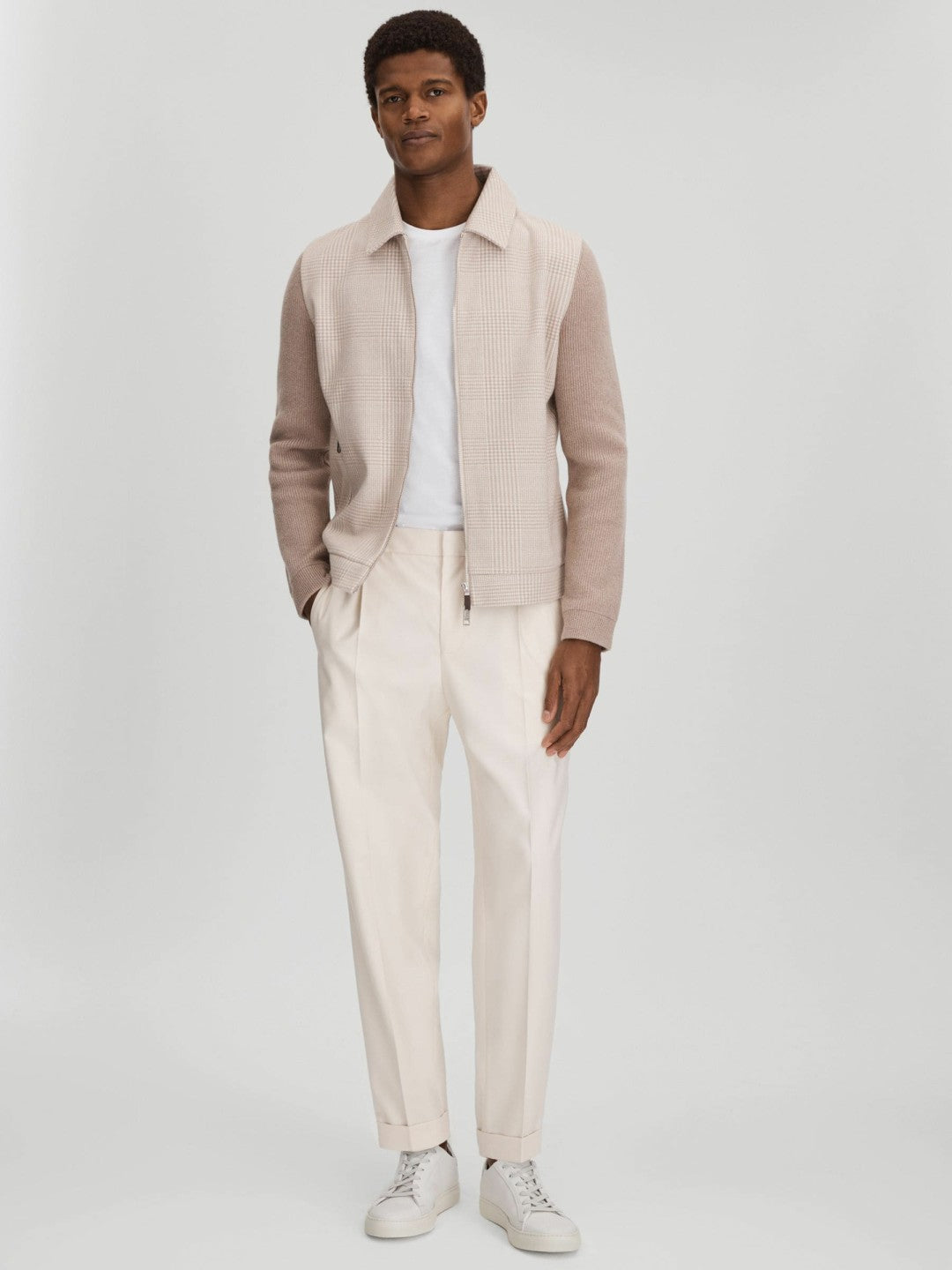 Harrys of London Grained Leather Trainers in White Men | Reiss