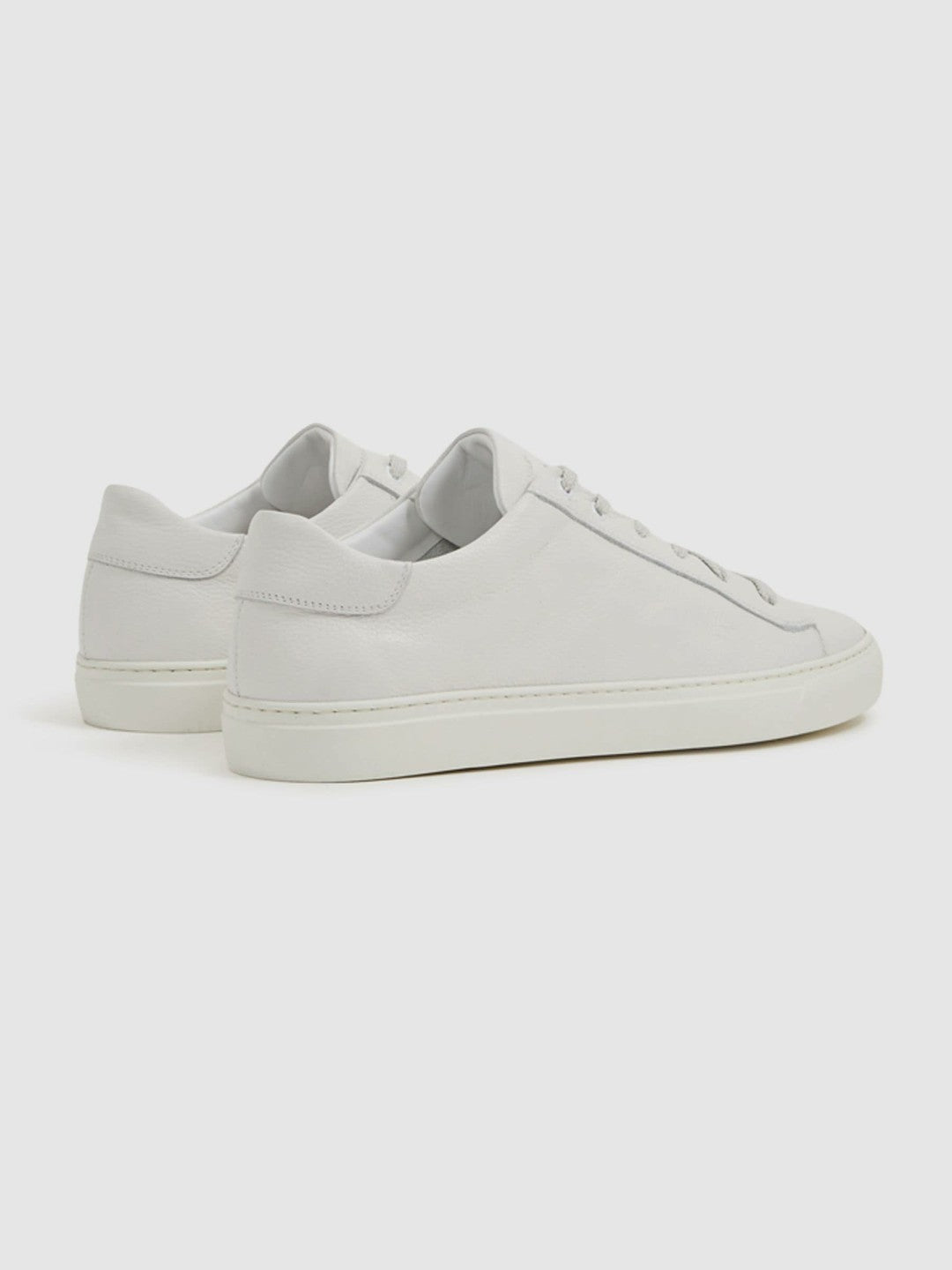 Harrys of London Grained Leather Trainers in White Men | Reiss