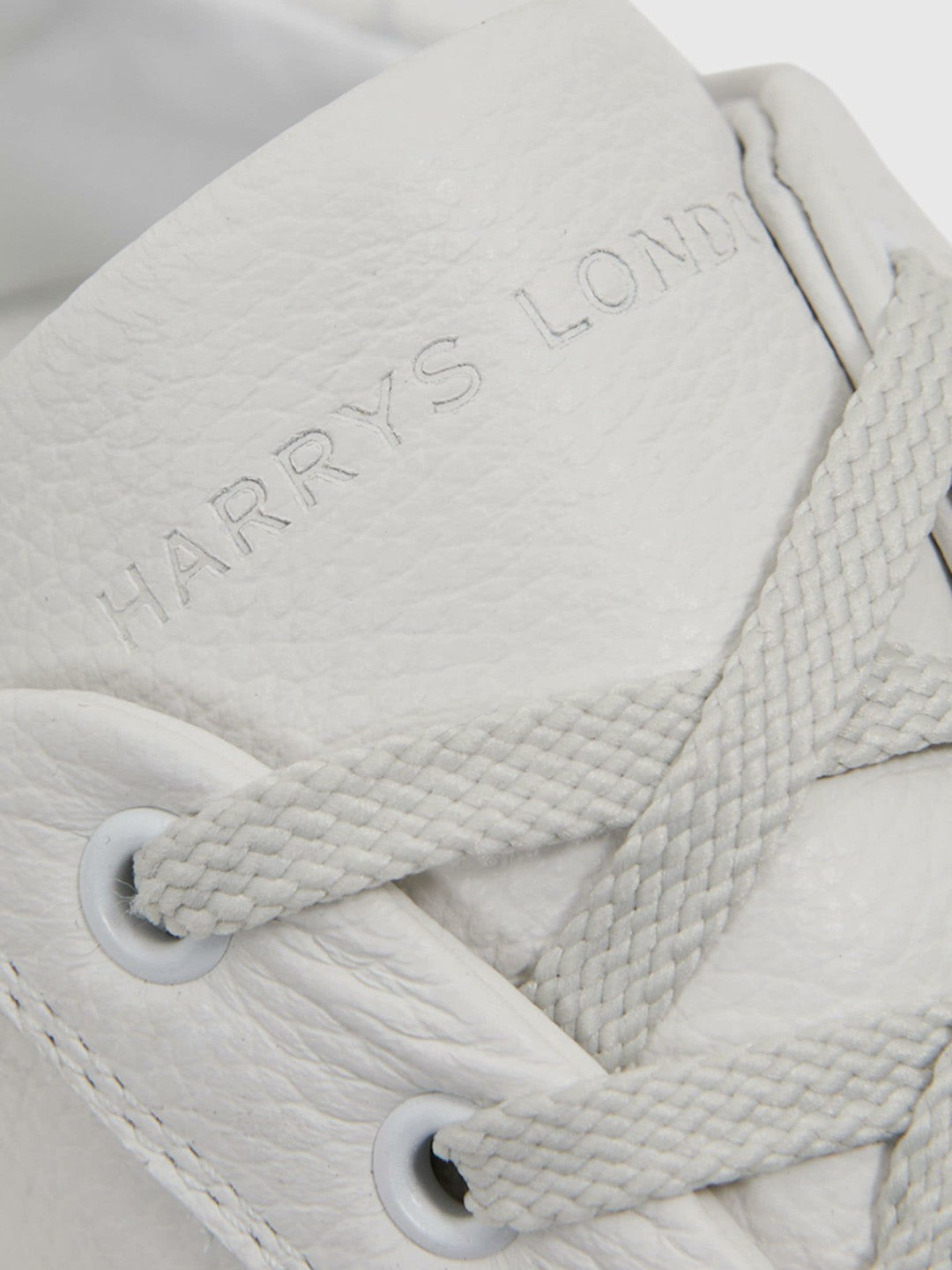 Harrys of London Grained Leather Trainers in White Men | Reiss