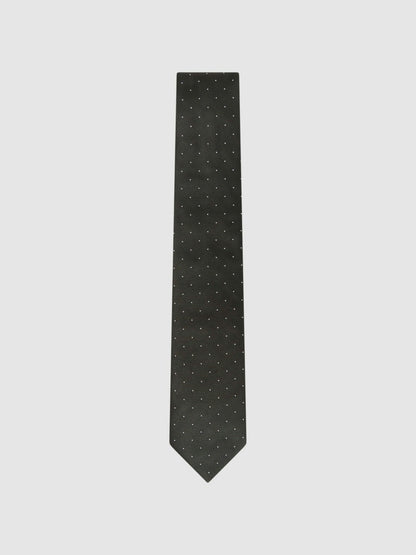 Polka Dot Silk Tie in Dark Green Men | Reiss