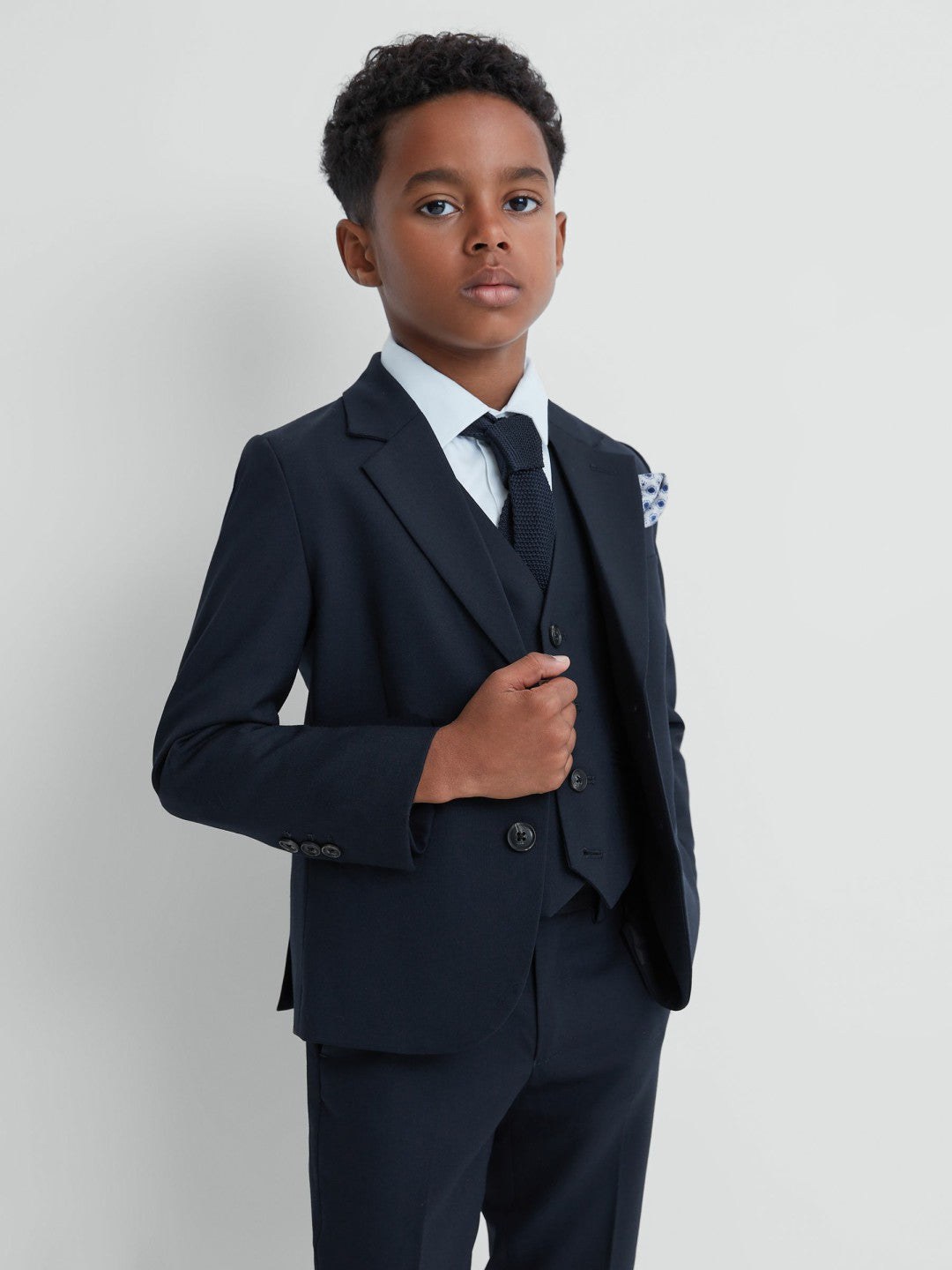 3-9 yrs Wool Blend Single Breasted Blazer in Navy Children & Baby | Reiss