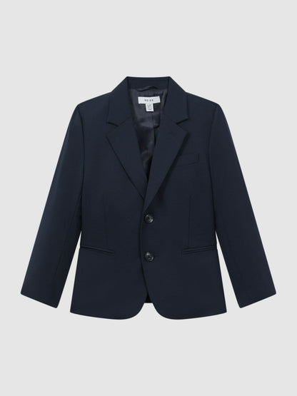 3-9 yrs Wool Blend Single Breasted Blazer in Navy Children & Baby | Reiss