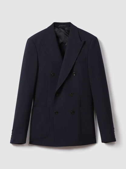 Double Breasted Suit Blazer Slim Fit in Navy Men | Reiss
