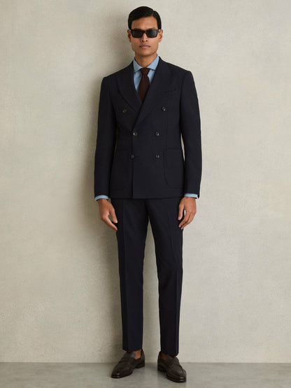 Double Breasted Suit Blazer Slim Fit in Navy Men | Reiss