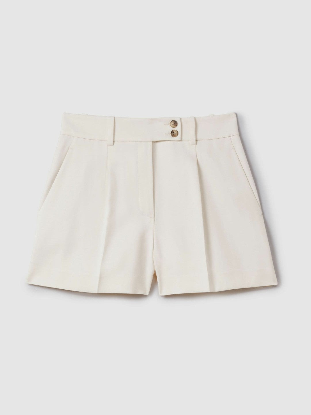 Front Pleat Tailored Shorts in Cream Women | Reiss
