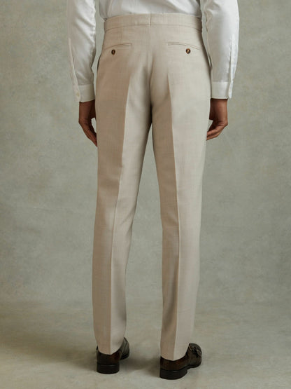 Slim Fit Side Adjuster Trousers in Stone Men | Reiss