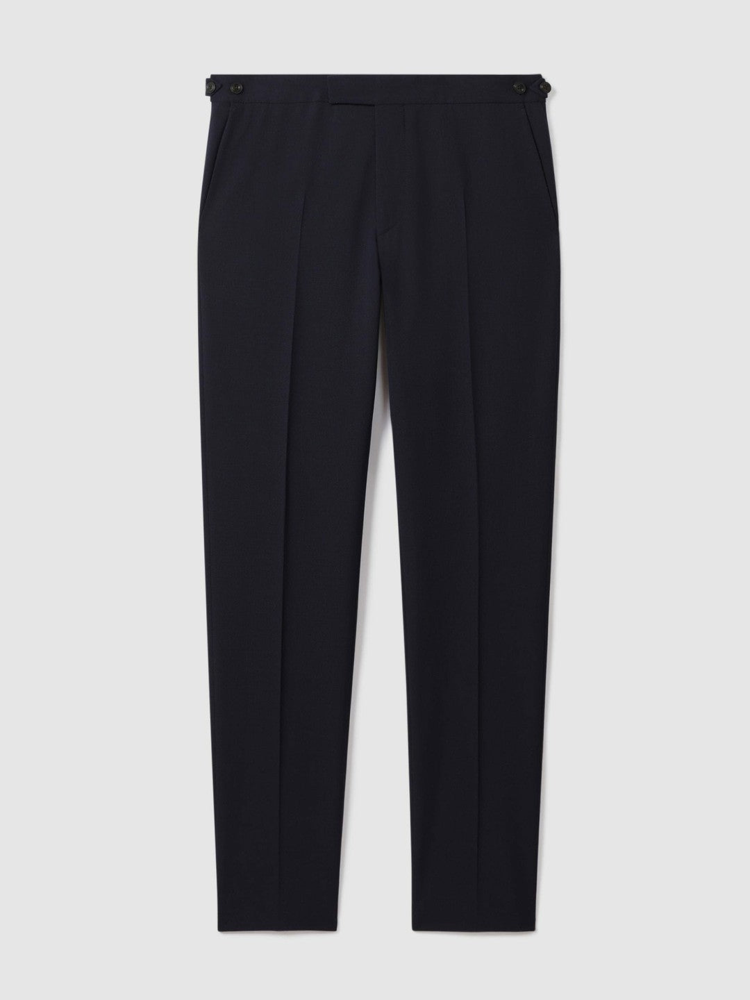 Slim Fit Side Adjuster Trousers in Navy Men | Reiss