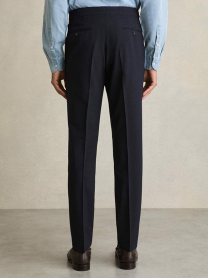 Slim Fit Side Adjuster Trousers in Navy Men | Reiss