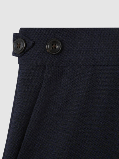 Slim Fit Side Adjuster Trousers in Navy Men | Reiss