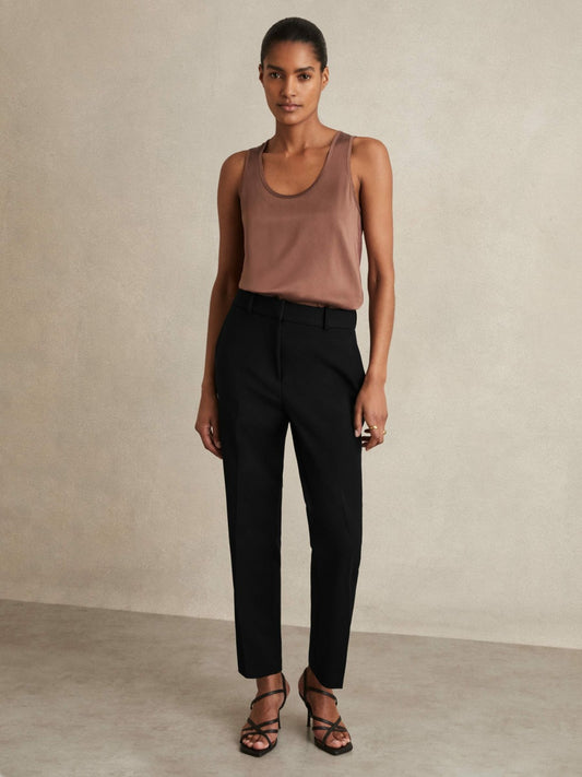 Petite Slim Fit Suit Trousers in Black Women | Reiss