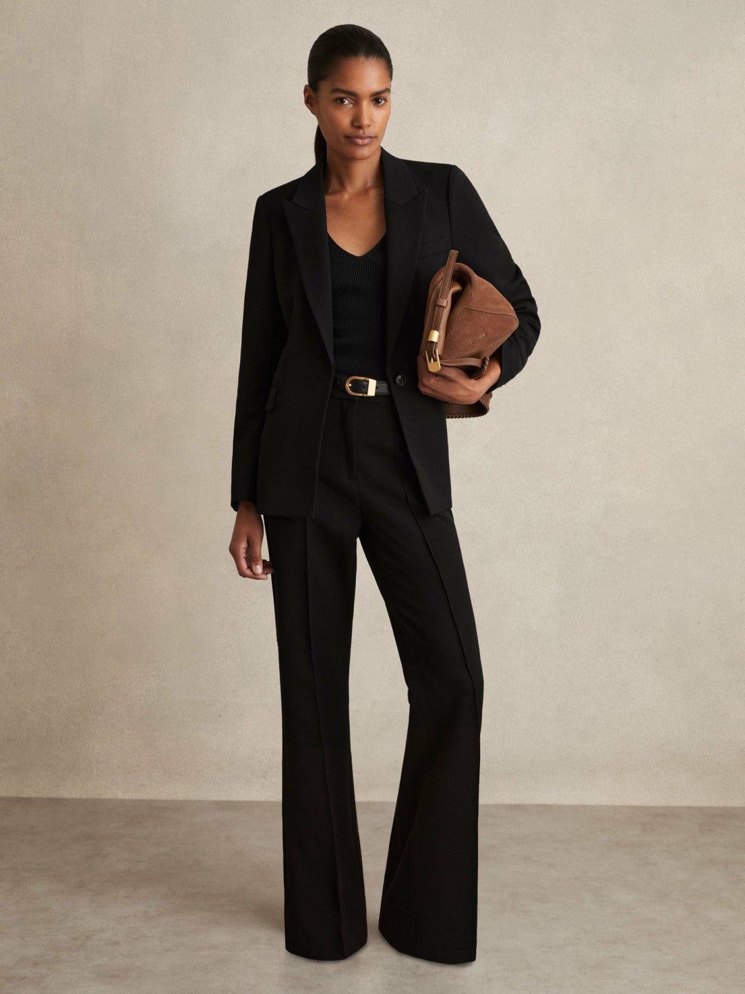 Flared Suit Trousers in Black Women | Reiss