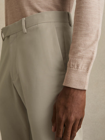 Slim Fit Cotton Blend Chinos in Stone Men | Reiss
