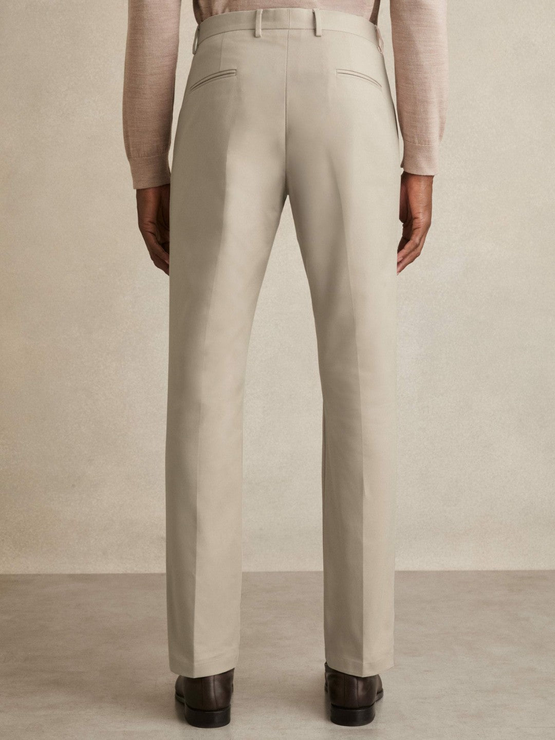Slim Fit Cotton Blend Chinos in Stone Men | Reiss