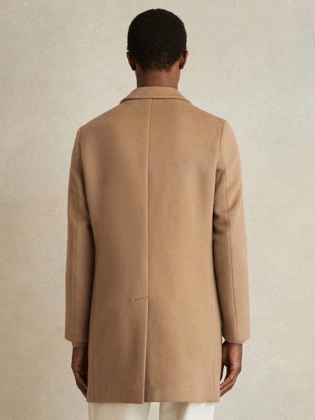 Wool Blend Single Breasted Epsom Overcoat in Camel Men | Reiss