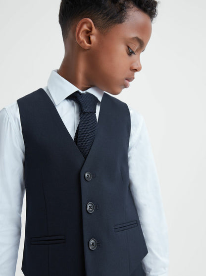 3-9 yrs Wool Blend Waistcoat in Navy Children & Baby | Reiss