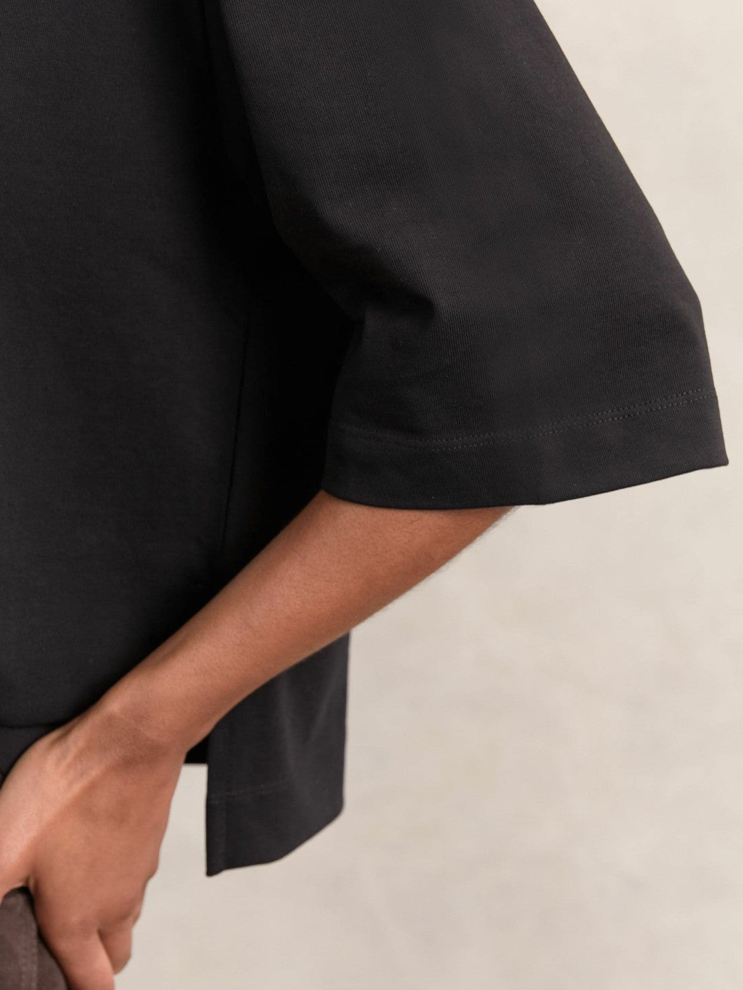 Oversized Cotton Crew Neck T-Shirt in Black Women | Reiss