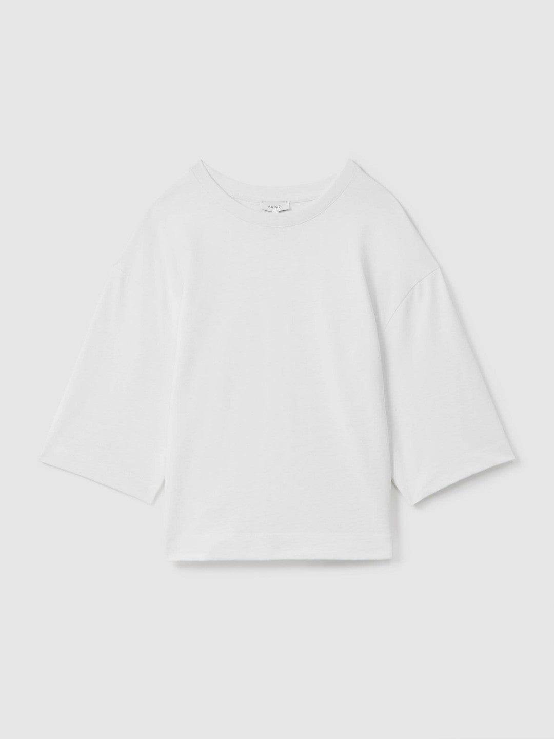 Oversized Cotton Crew Neck T-Shirt in White Women | Reiss