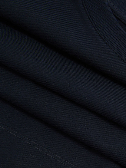 Oversized Cotton Crew Neck T-Shirt in Navy Women | Reiss