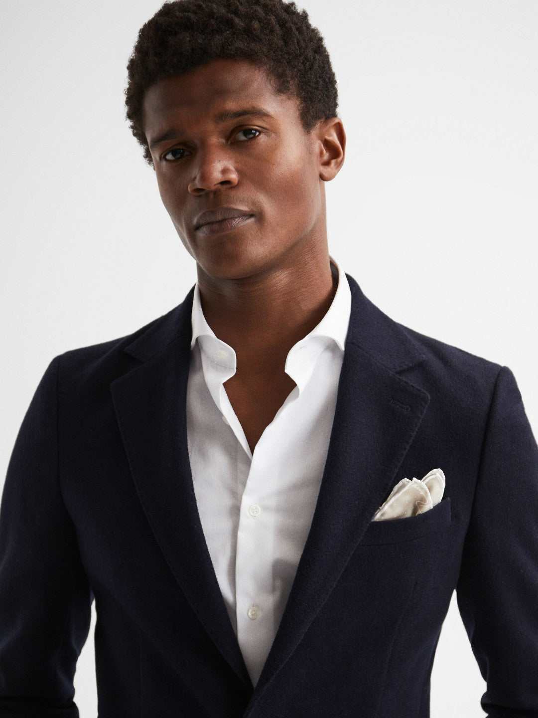 Polka Dot Silk Pocket Square in Stone Men | Reiss