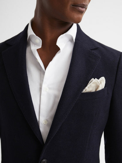 Polka Dot Silk Pocket Square in Stone Men | Reiss