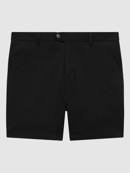 Short Length Casual Chino Shorts in Black Men | Reiss