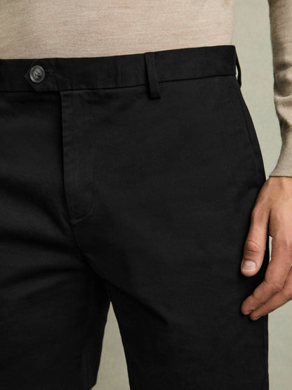Short Length Casual Chino Shorts in Black Men | Reiss