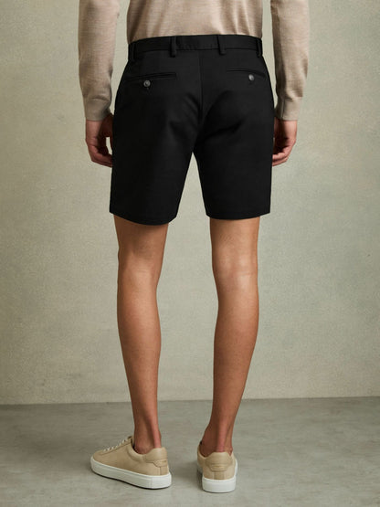 Short Length Casual Chino Shorts in Black Men | Reiss