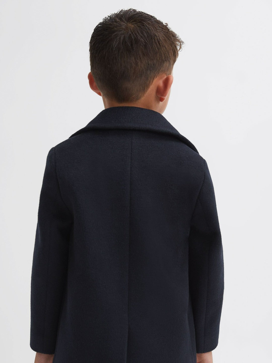 9-13 yrs Wool Blend Twill Double Breasted Coat in Navy Children & Baby | Reiss