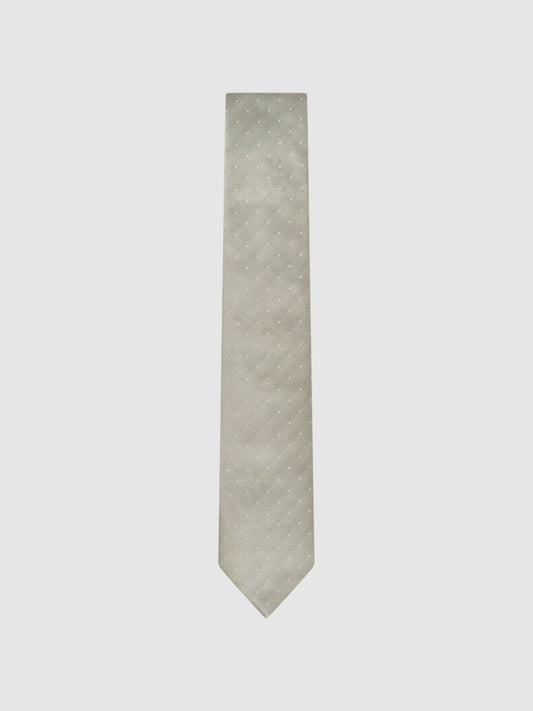Polka Dot Silk Tie in Champagne Men | Reiss