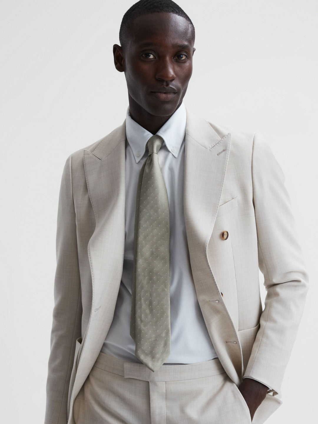 Polka Dot Silk Tie in Champagne Men | Reiss