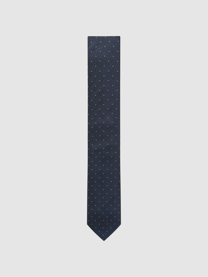 Polka Dot Silk Tie in Navy Men | Reiss