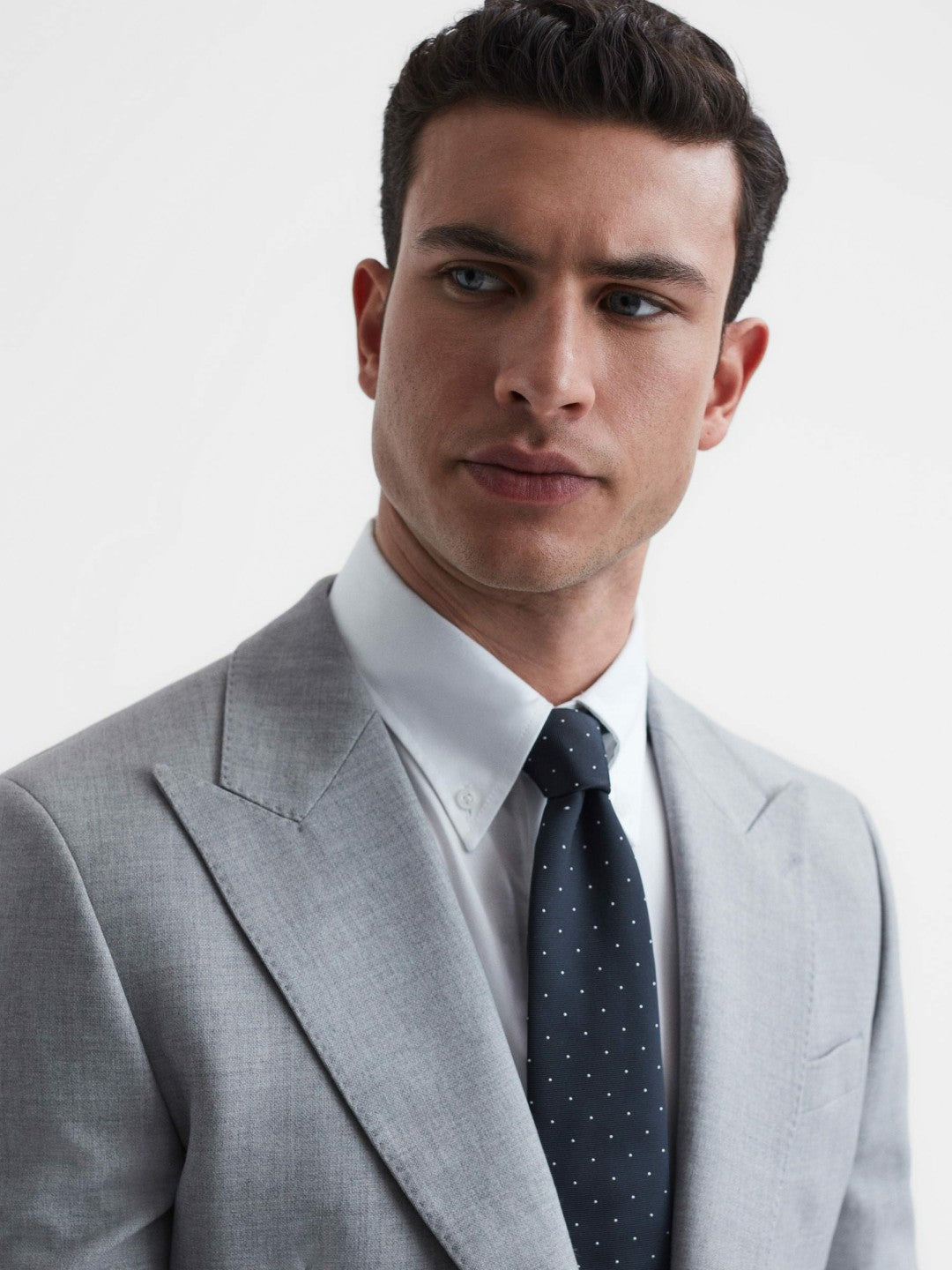 Polka Dot Silk Tie in Navy Men | Reiss