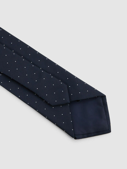 Polka Dot Silk Tie in Navy Men | Reiss