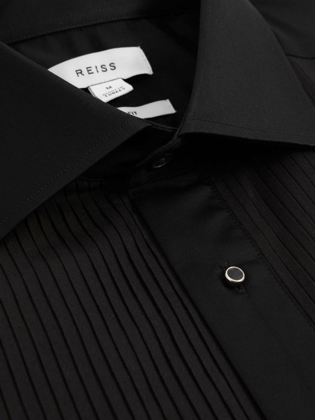 Slim Fit Cotton Dinner Shirt in Black Men | Reiss