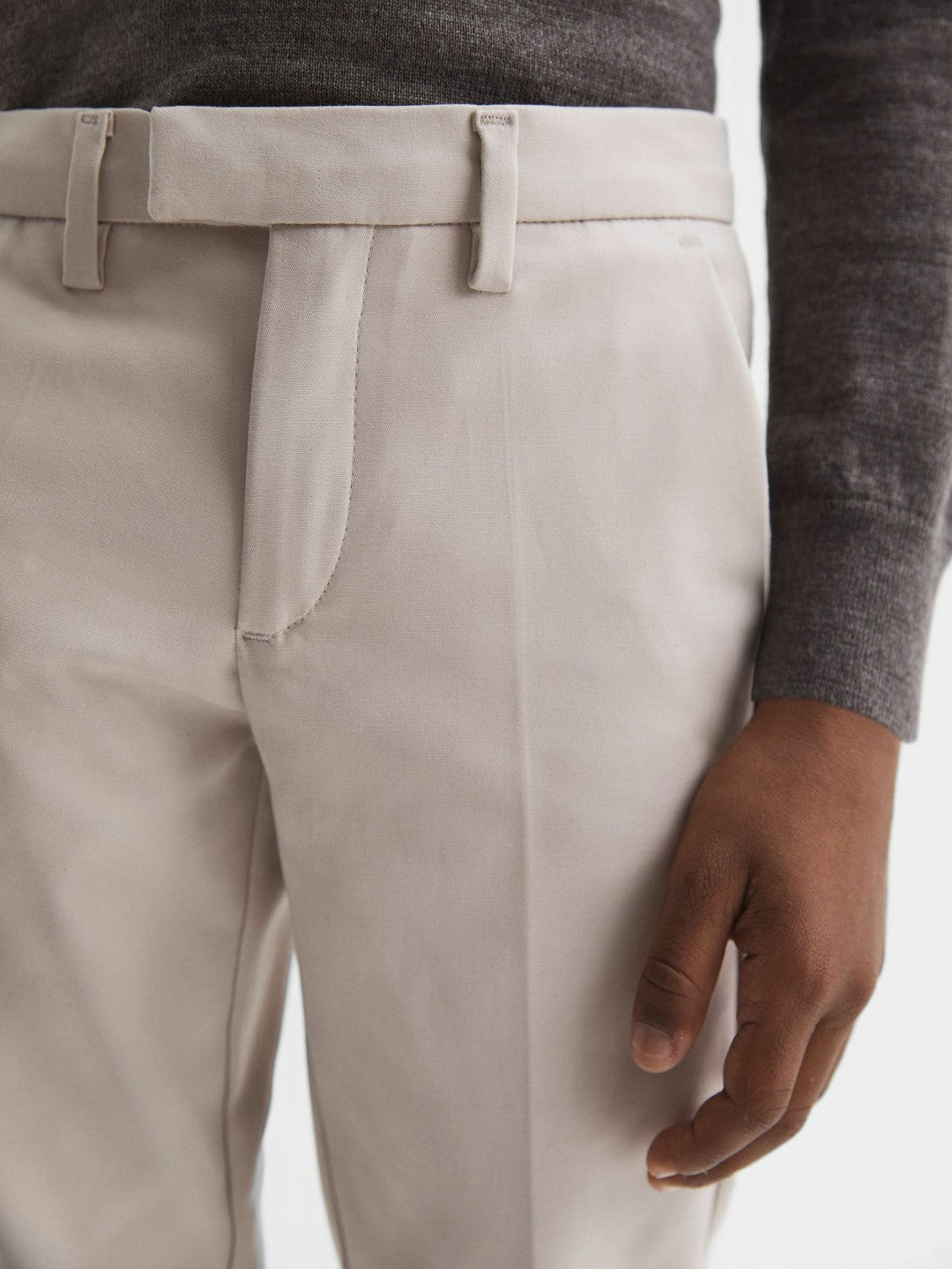 9-14 yrs Slim Fit Tapered Chinos in Stone Children & Baby | Reiss