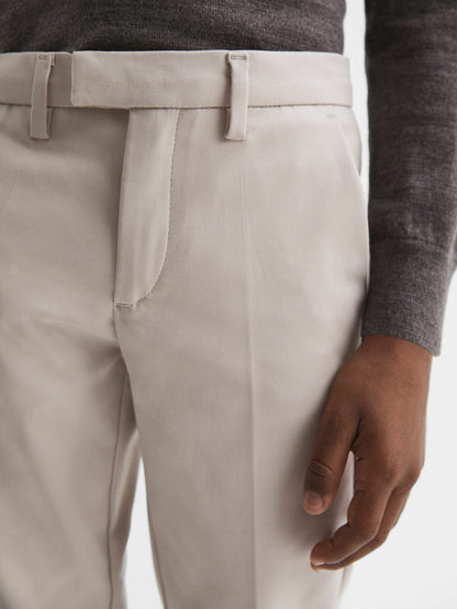 9-14 yrs Slim Fit Tapered Chinos in Stone Children & Baby | Reiss