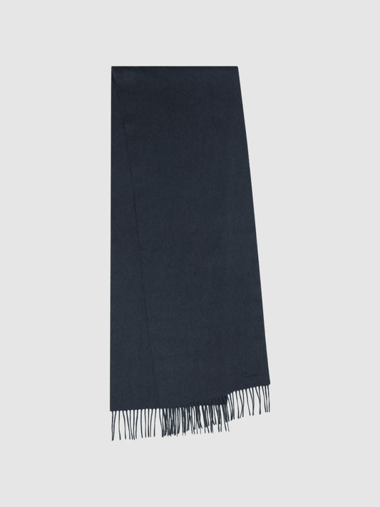Wool and Cashmere Scarf in Airforce Blue Men | Reiss