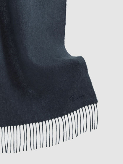 Wool and Cashmere Scarf in Airforce Blue Men | Reiss